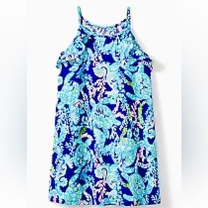 LILLY PULITZER | Girls Mini Billie Dress Corsica Blue Turtle Villa Size S 4-5